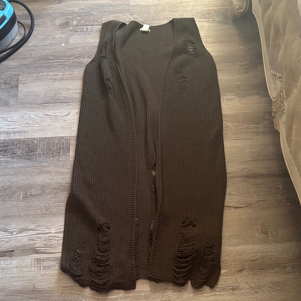 Hendi Distressed Brown Knit Women's Vest